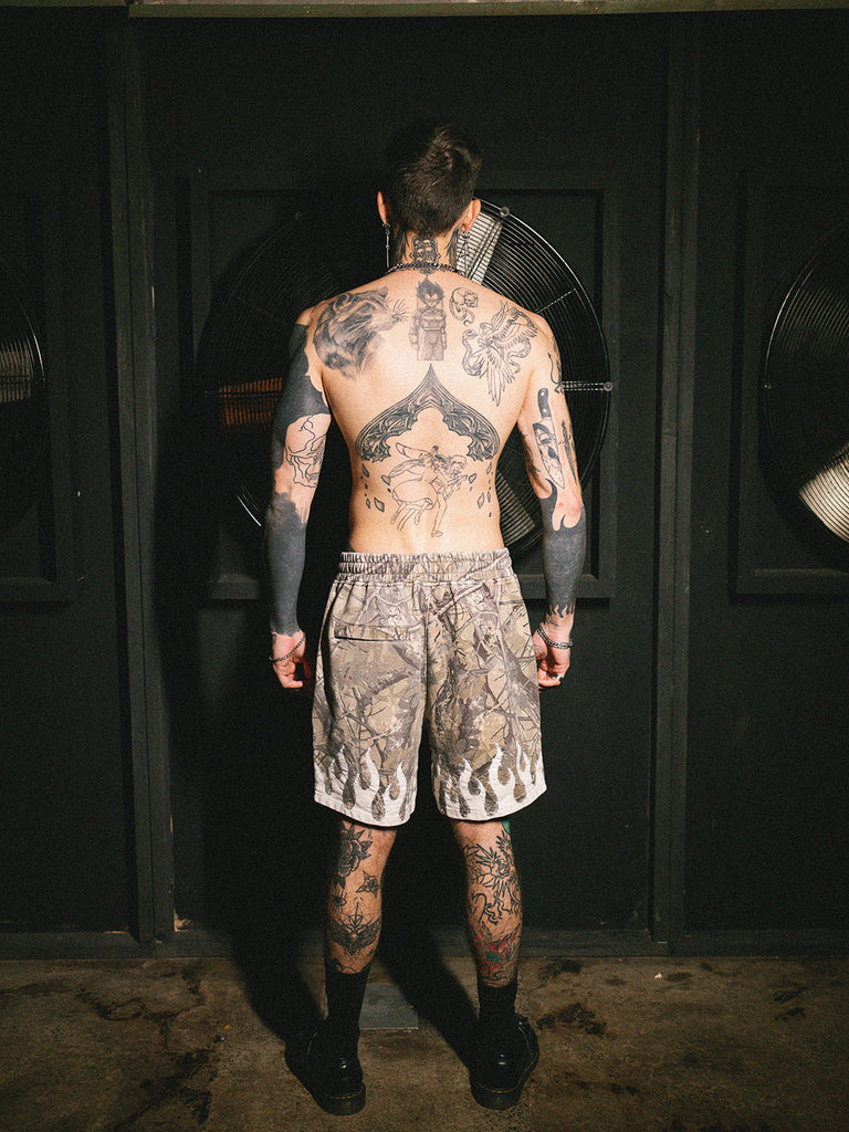 Billy Bones Club Burner Jersey Shorts - Barbed Camo detail