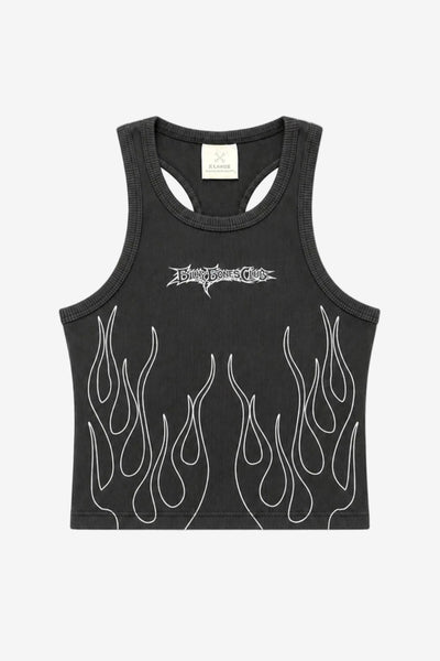 Billy Bones Club Flamed Rib Crop - Black