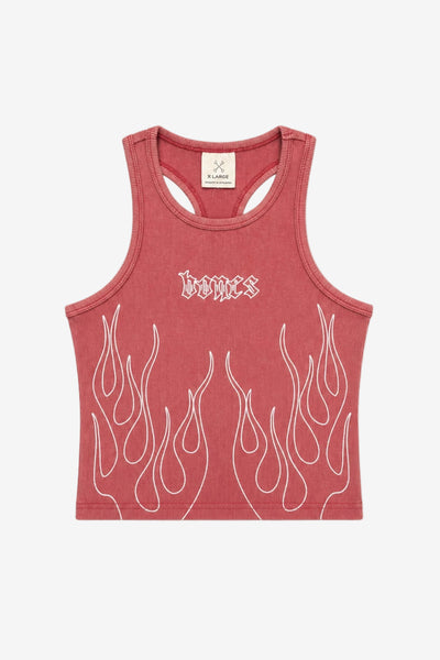Billy Bones Club Flamed Rib Crop - Red