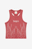 Billy Bones Club Flamed Rib Crop - Red