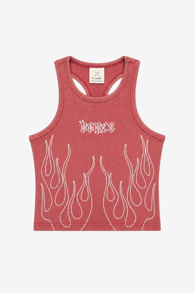 Billy Bones Club Flamed Rib Crop - Red