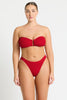 BOND-EYE BLAKE BANDEAU TOP - BAYWATCH RED RECYCLED