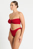 BOND-EYE BLAKE BANDEAU TOP - BAYWATCH RED RECYCLED