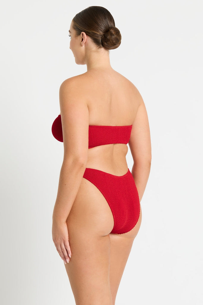 BOND-EYE BLAKE BANDEAU TOP - BAYWATCH RED RECYCLED