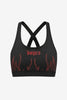 Billy Bones Club Flamed Sports Bra - Black/Red