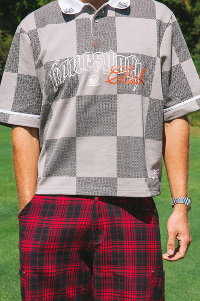 Billy Bones Club Swingers Check Polo - Grey