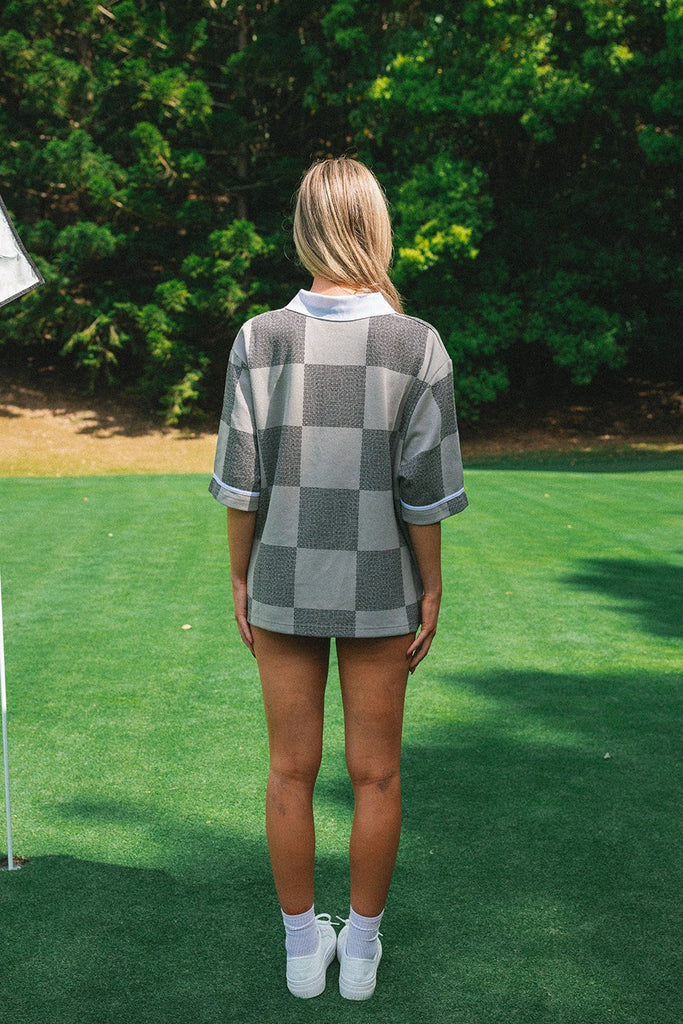 Billy Bones Club Swingers Check Polo - Grey