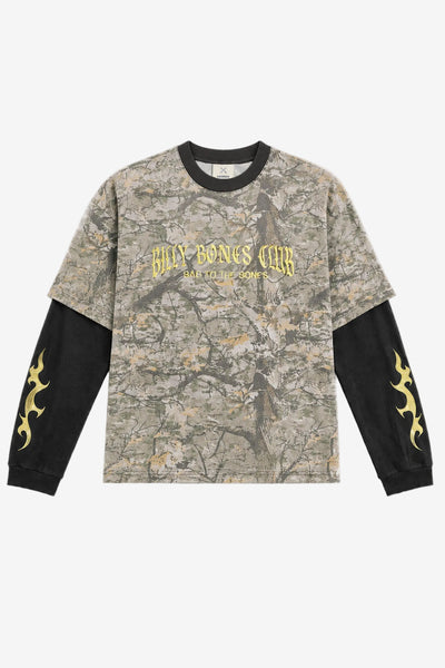 Billy Bones Club Commando Layered Tee - Bush Camo