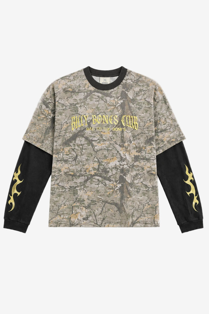 Billy Bones Club Commando Layered Tee - Bush Camo