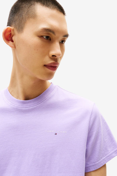 TOMMY JEANS LINEAR LOGO SLIM SLIM CREW NECK TEE - OPHELIA PURPLE
