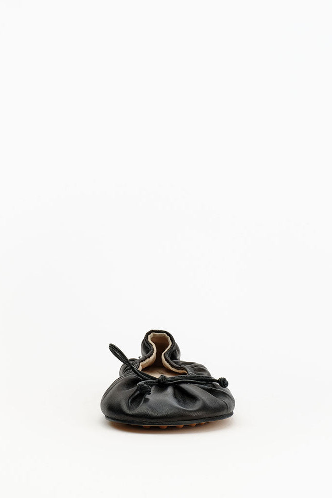 Alias Mae Fyfe Ballet Flat - Black Leather, toe detail