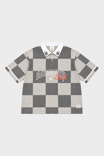 Billy Bones Club Swingers Check Polo - Grey