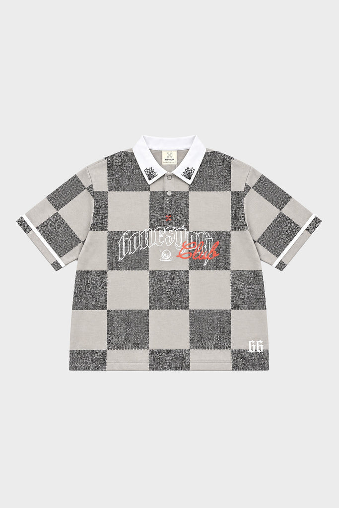 Billy Bones Club Swingers Check Polo - Grey