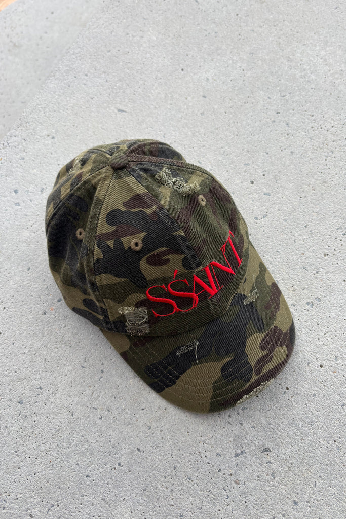 Ssaint Camo Dad Cap - Cherry