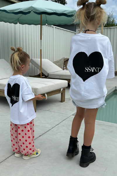 Ssaint Black Kids Heart Tee