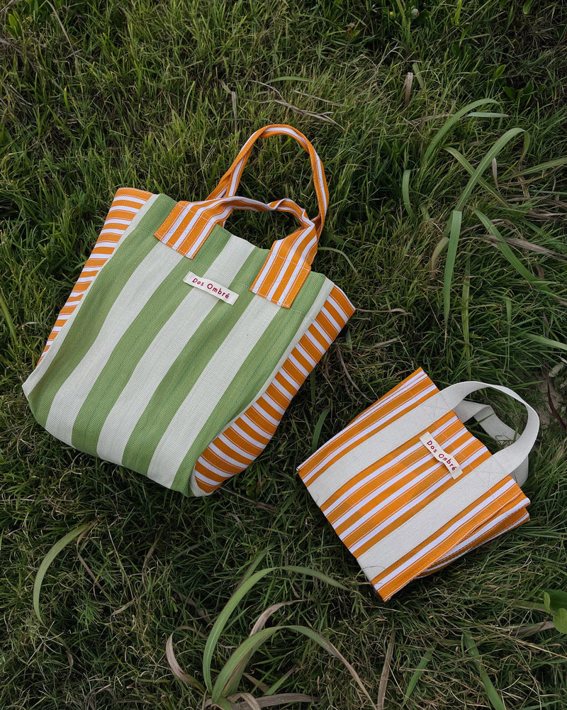 DOS OMBRE BIG BENGALI BAG 008 - YELLOW LIME STRIPE
