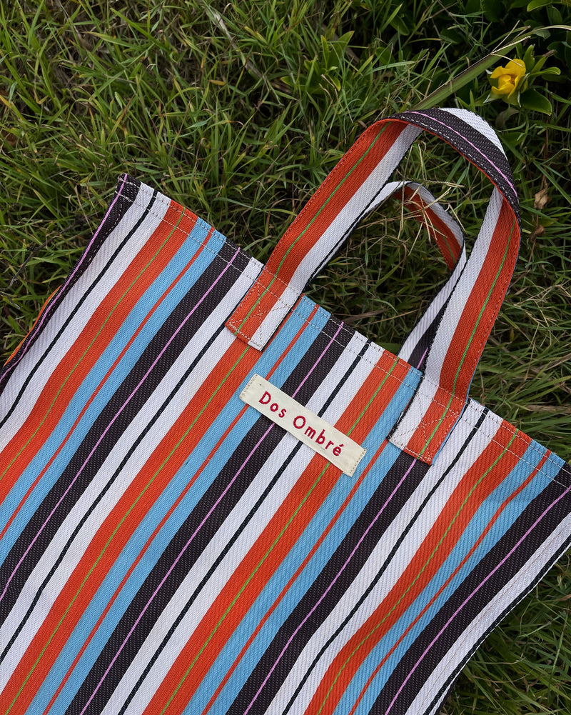 DOS OMBRE BENGALI BAG 076 - ORANGE CHOC BLUE STRIPE