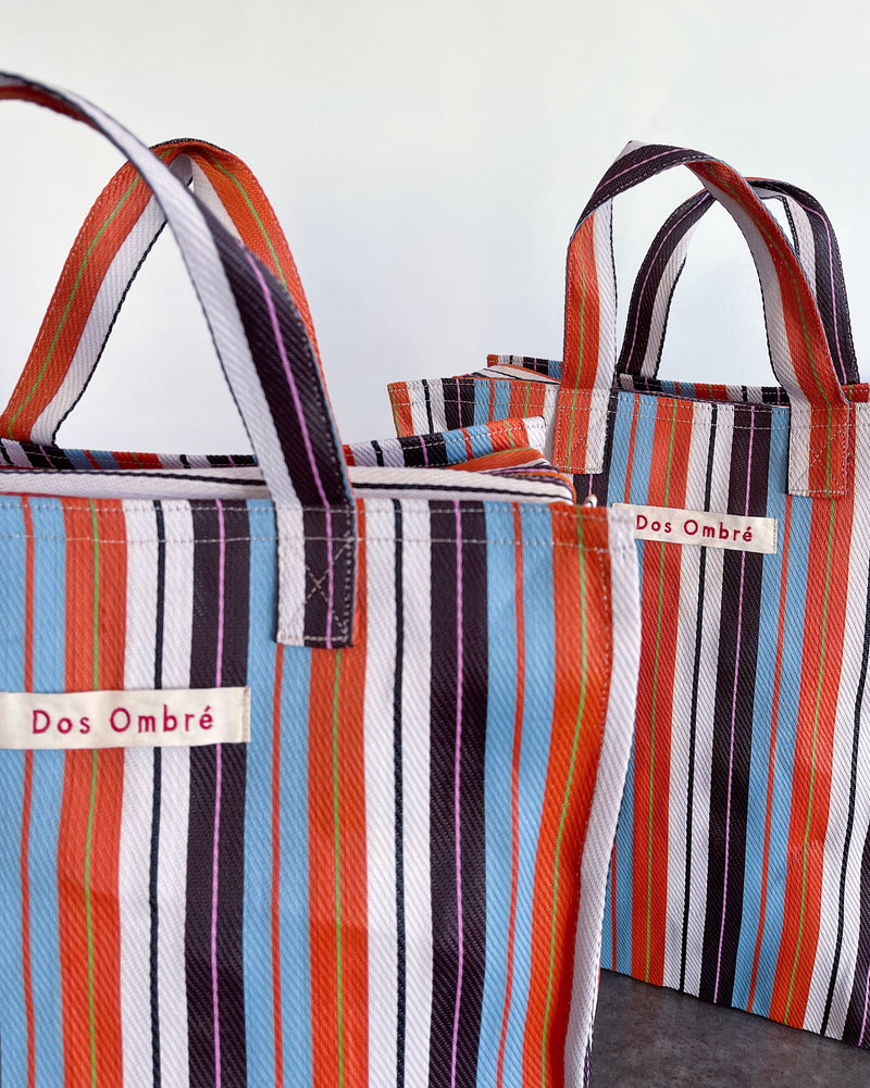 DOS OMBRE BENGALI BAG 076 - ORANGE CHOC BLUE STRIPE