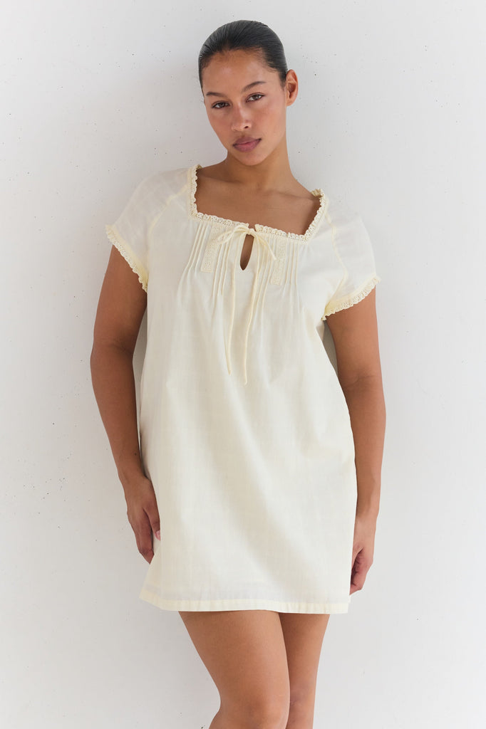 Juni Amelia Mini Dress Buttercream