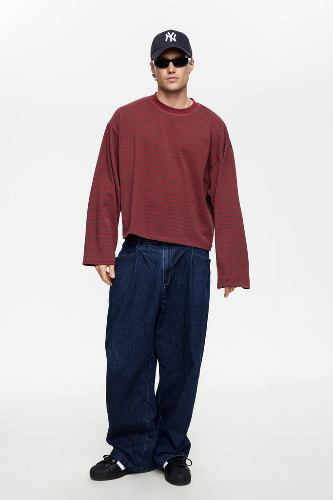 LIONESS BLOOM LONG SLEEVE - CHOCOLATE WINE STRIPE
