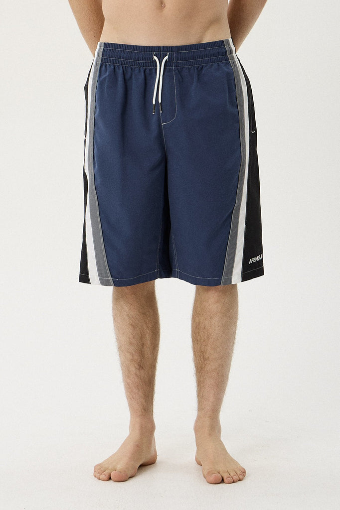 AFENDS TALLOWS SWIM SHORT 22" - BLACK/BLUE
