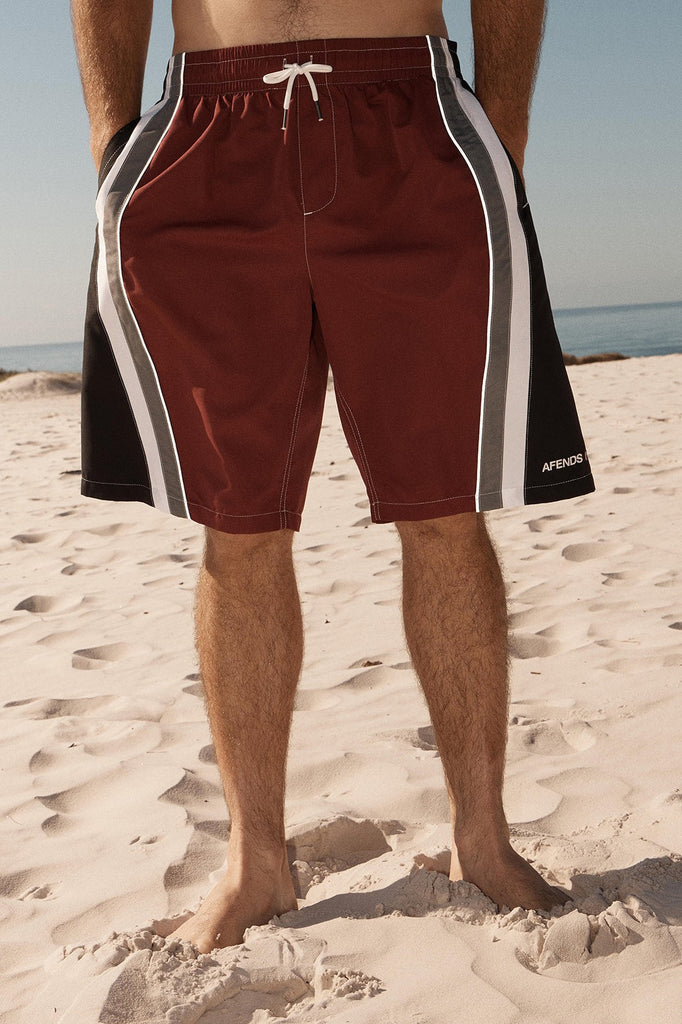 AFENDS TALLOWS SWIM SHORT 22" - BURGUNDY