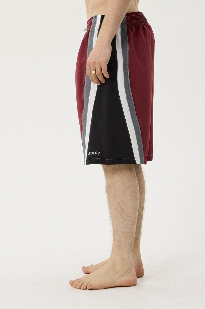 AFENDS TALLOWS SWIM SHORT 22" - BURGUNDY