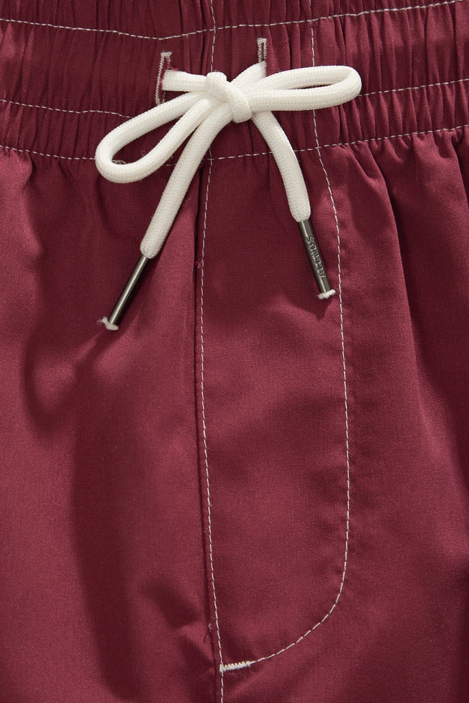 AFENDS TALLOWS SWIM SHORT 22" - BURGUNDY