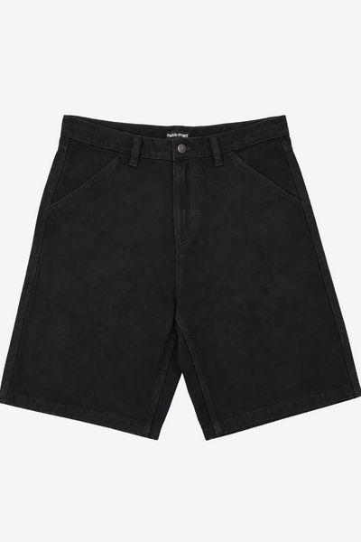 PASS~PORT WORKERS CLUB DENIM SHORT R43 - WASHED BLACK/ BLACK STITCH