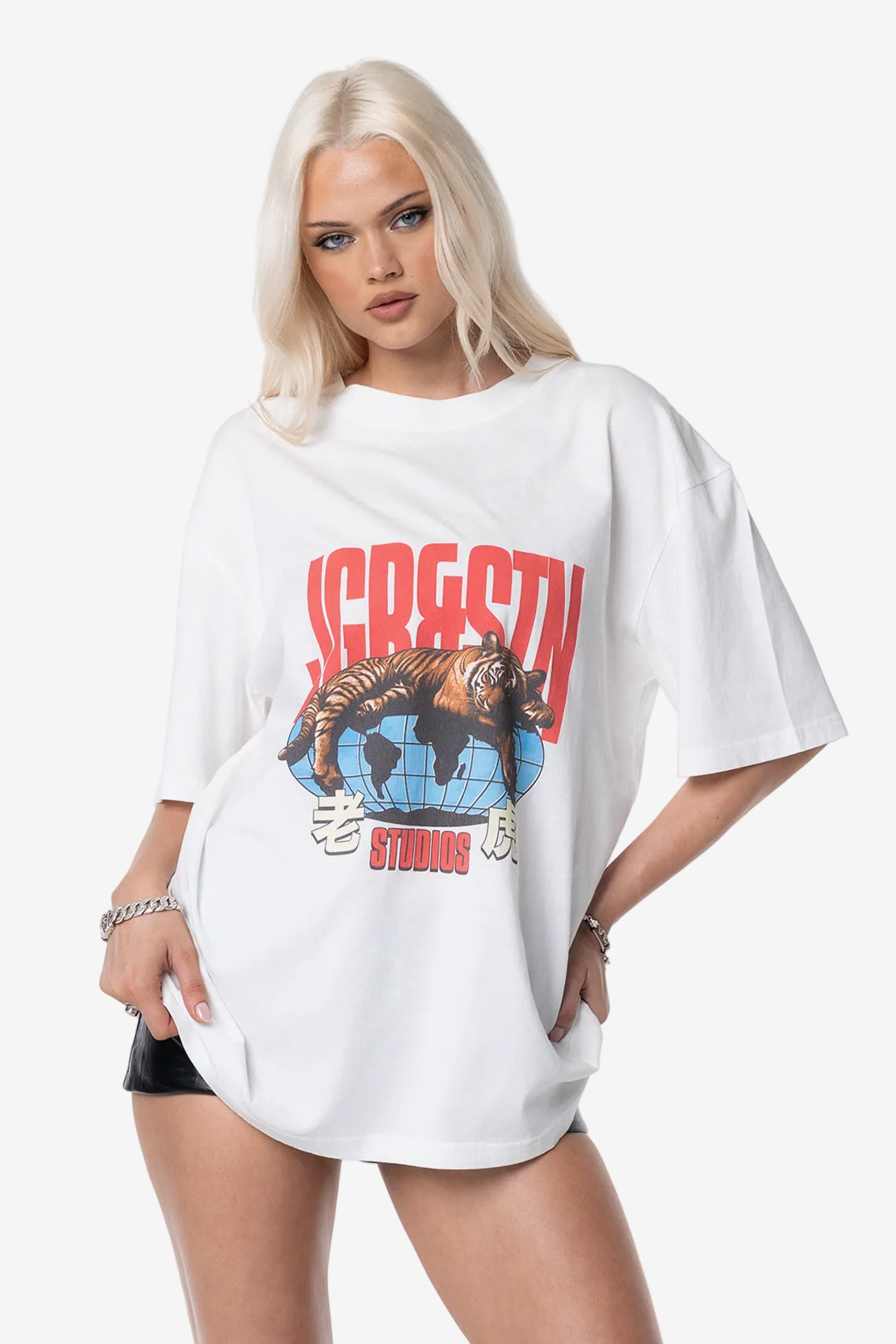 Jagger Stone JAGGER & STONE GLOBAL OVERSIZED TEE - WHITE – Pretty Rad Store
