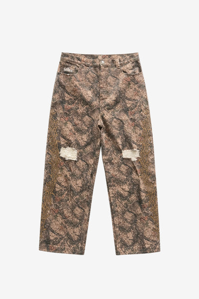 Billy Bones Club Bones Barb Distressed Pants - Camo