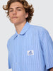 Worship Supplies Shadow Cherub Box Crop Short Sleeve Shirt - Dream Blue Stripe