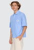 Worship Supplies Shadow Cherub Box Crop Short Sleeve Shirt - Dream Blue Stripe