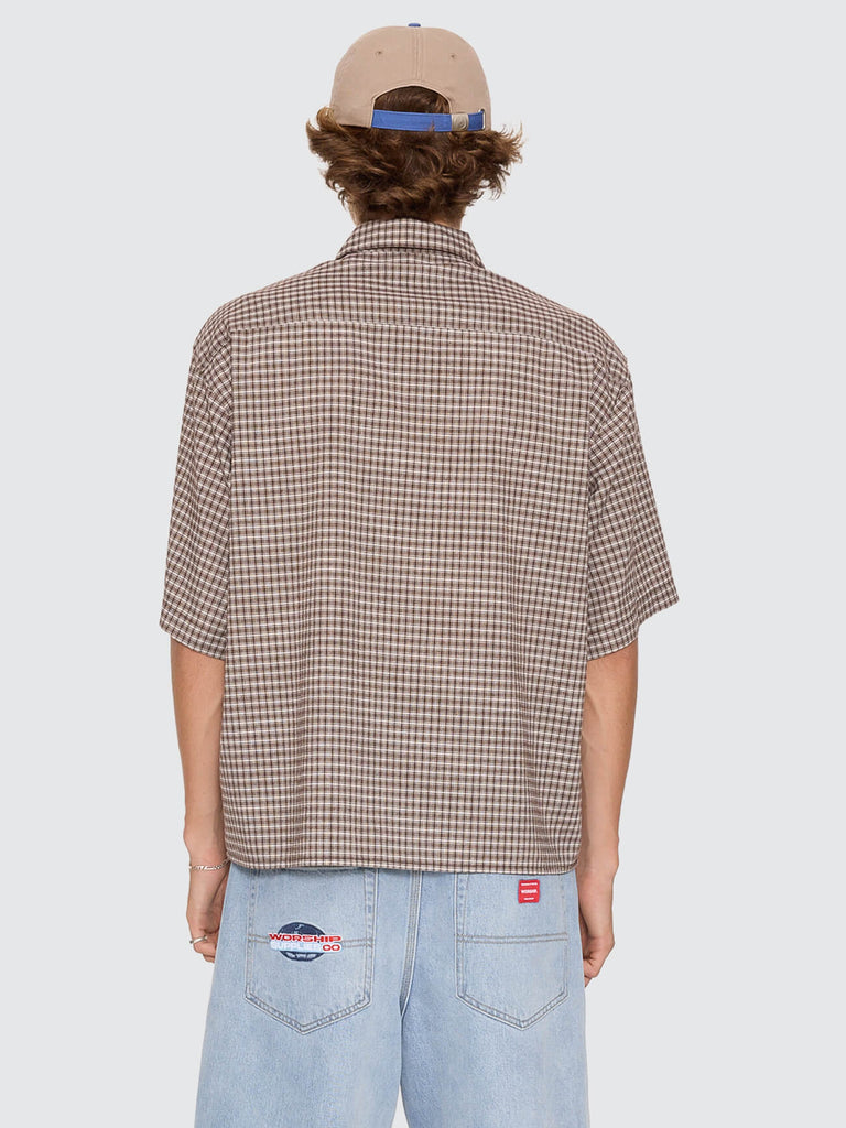Worship Supplies Globo Box Crop Short Sleeve Shirt - Brown