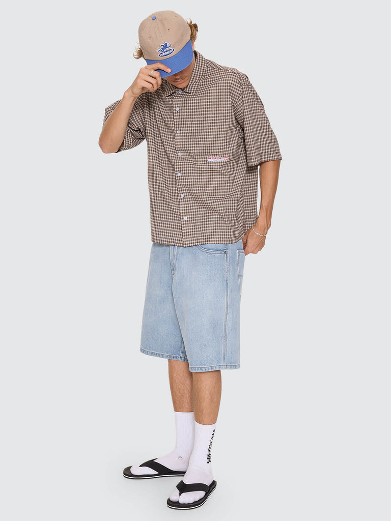 Worship Supplies Globo Box Crop Short Sleeve Shirt - Brown