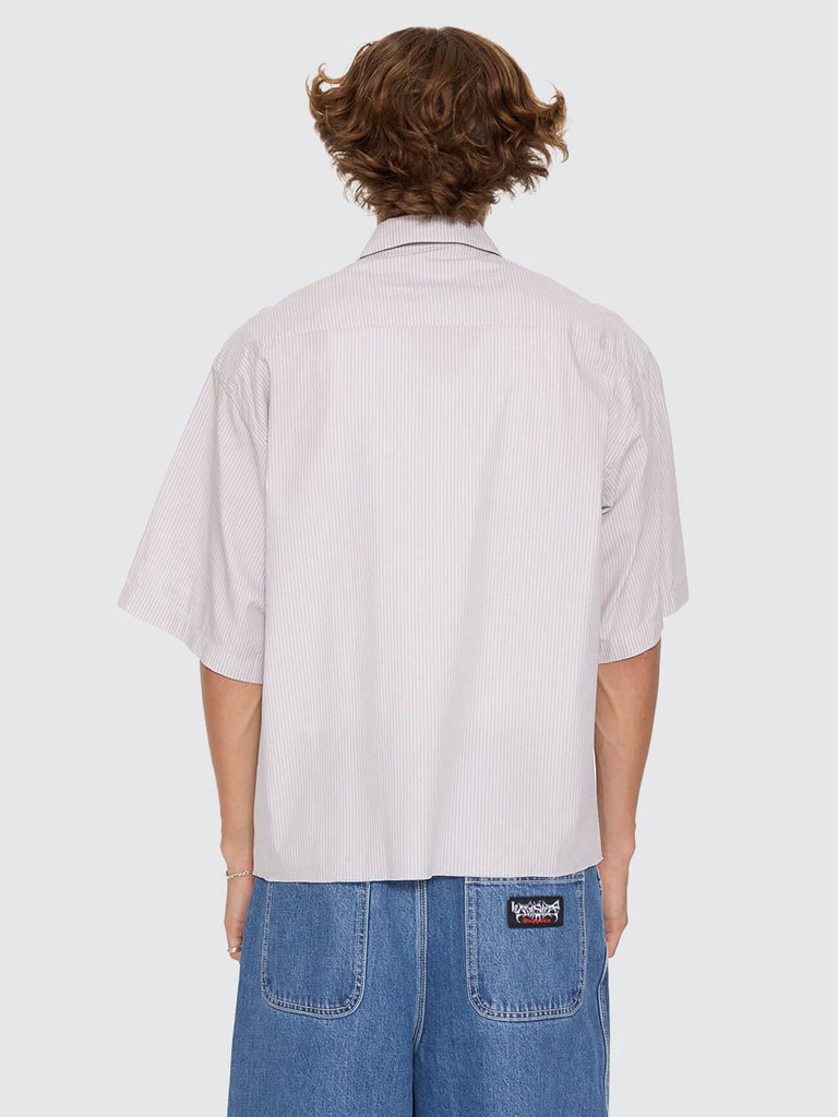 Worship Supplies Data Point Box Crop Short Sleeve Shirt - Vapour Grey
