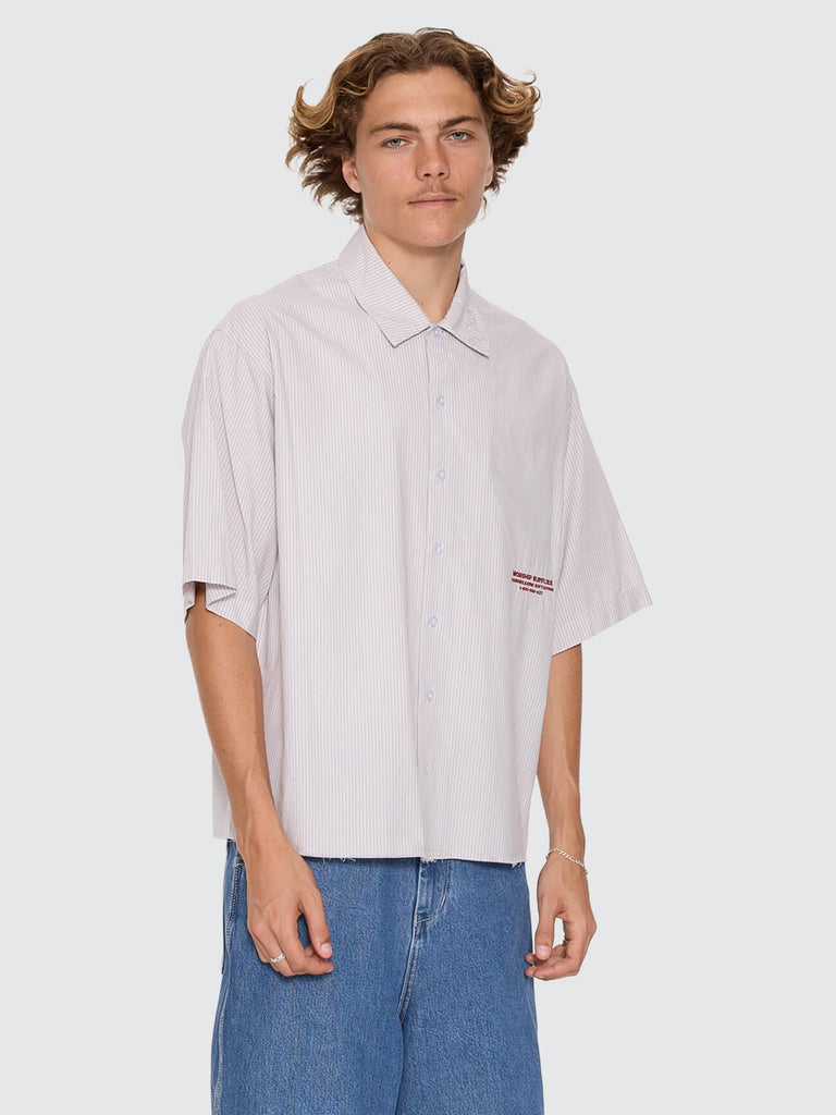 Worship Supplies Data Point Box Crop Short Sleeve Shirt - Vapour Grey
