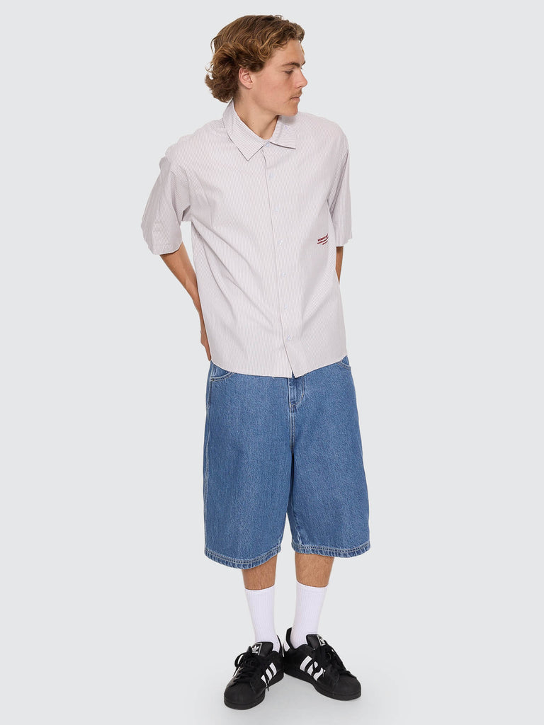 Worship Supplies Data Point Box Crop Short Sleeve Shirt - Vapour Grey