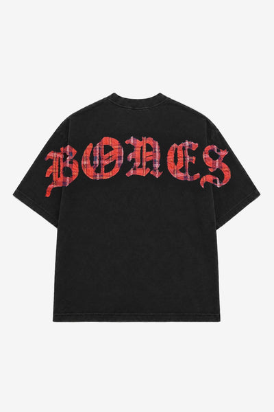 Billy Bones Club Plaid Bones Logo Tee - Washed Black