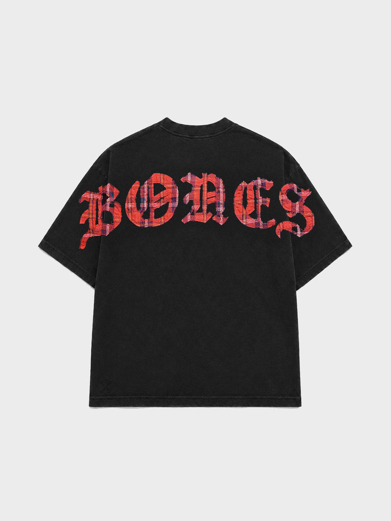 Billy Bones Club Plaid Bones Logo Tee - Washed Black