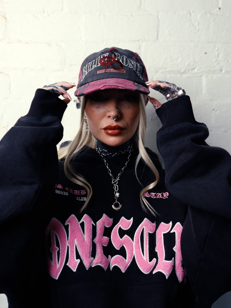 Billy Bones Club Serpent Machine Cap - Washed Red