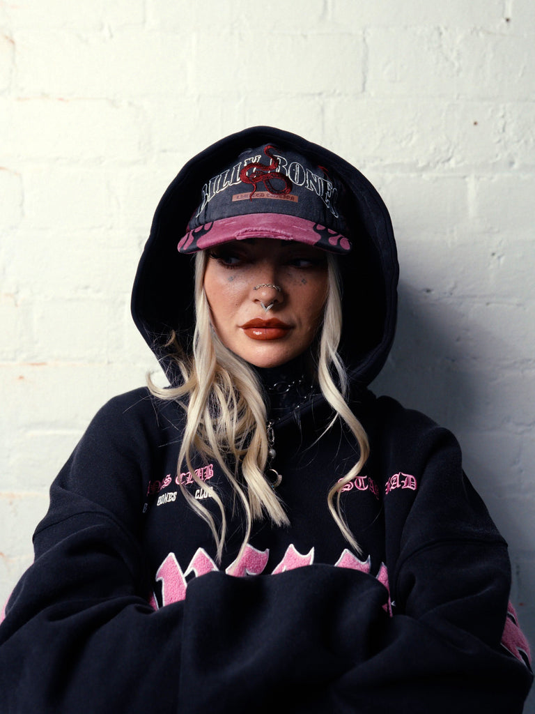 Billy Bones Club Serpent Machine Cap - Washed Red
