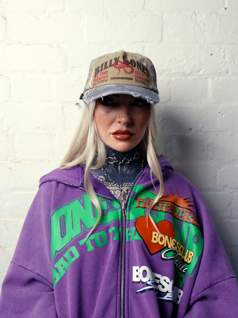 Billy Bones Club Serpent Machine Cap - Washed Black