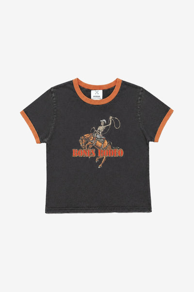 Billy Bones Club Bones Rodeo Baby Tee - Washed Black