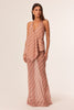 SNDYS THE LABEL Tai Maxi Skirt - Mocha Plaid side view