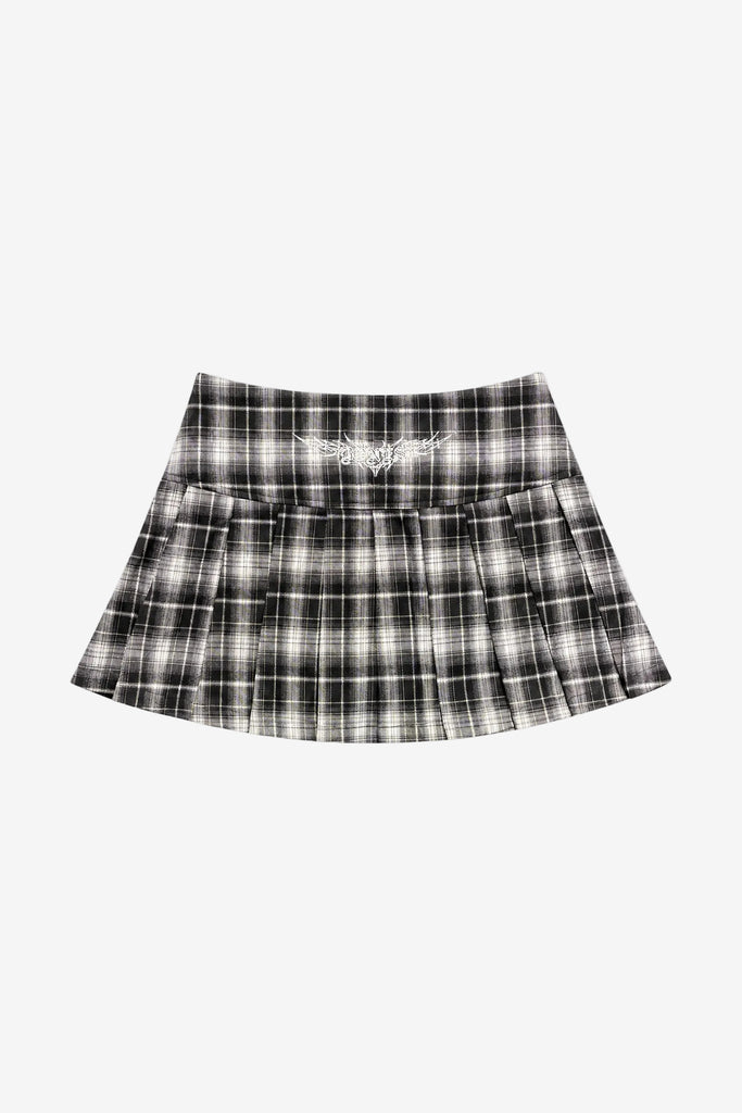 Billy Bones Club Tramp Stamp Skirt - Black/White Plaid