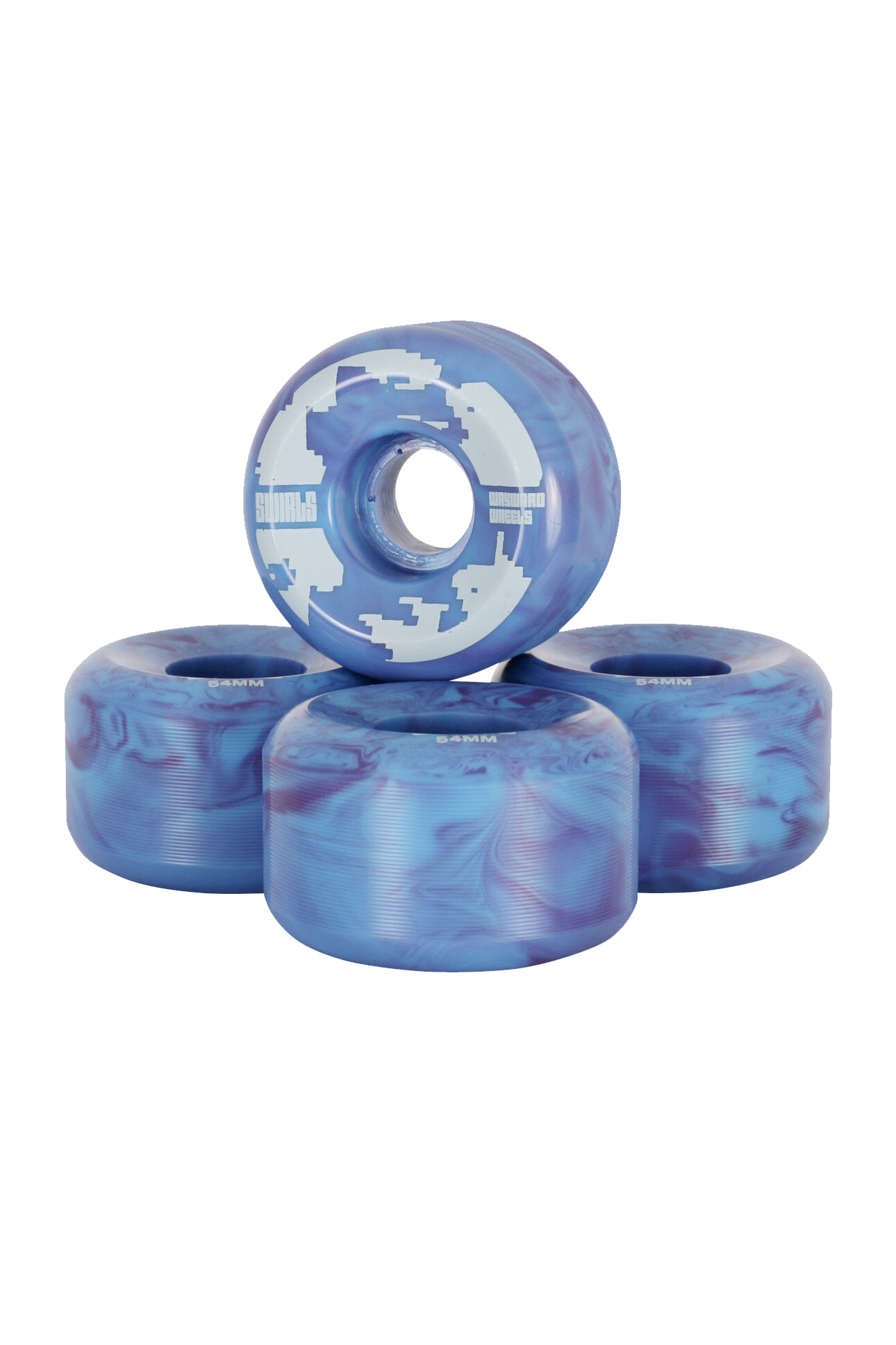 WAYWARD WHEELS 54MM SWIRL FORMULA 83B - TURQUOISE PURPLE SWIRL – Pretty ...