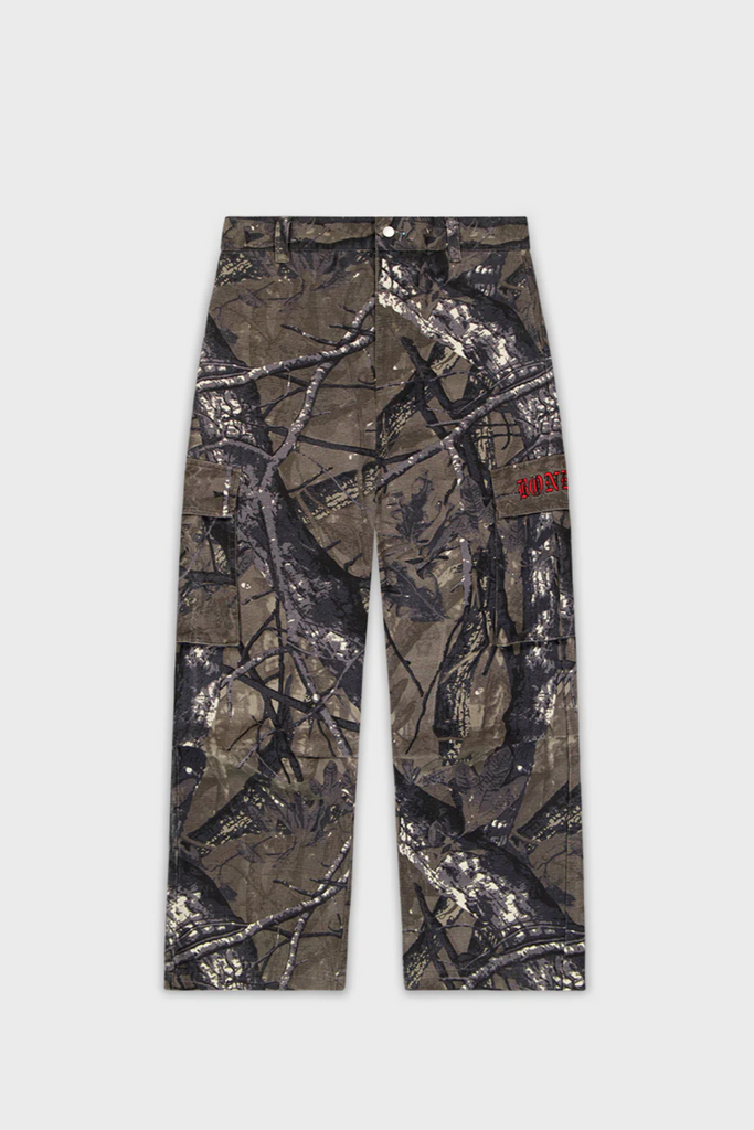 Camouflage pants on a white background