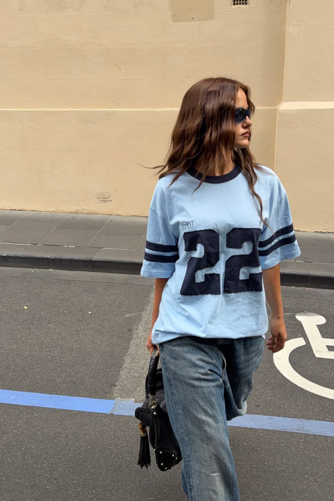 SŚAINT 22 Motion Tee - Powder Blue/Navy