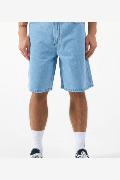 WORSHIP SUPPLIES CARPENTER JEAN SHORT - WORN ELECTRIC BLUE